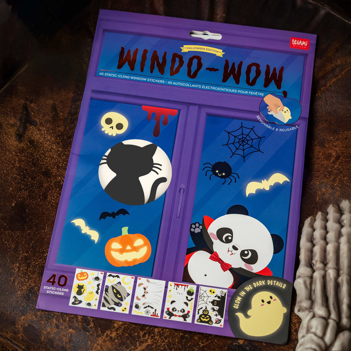 Set 40 adesivi elettrostatici per finestra Windo-Wow Halloween Legami