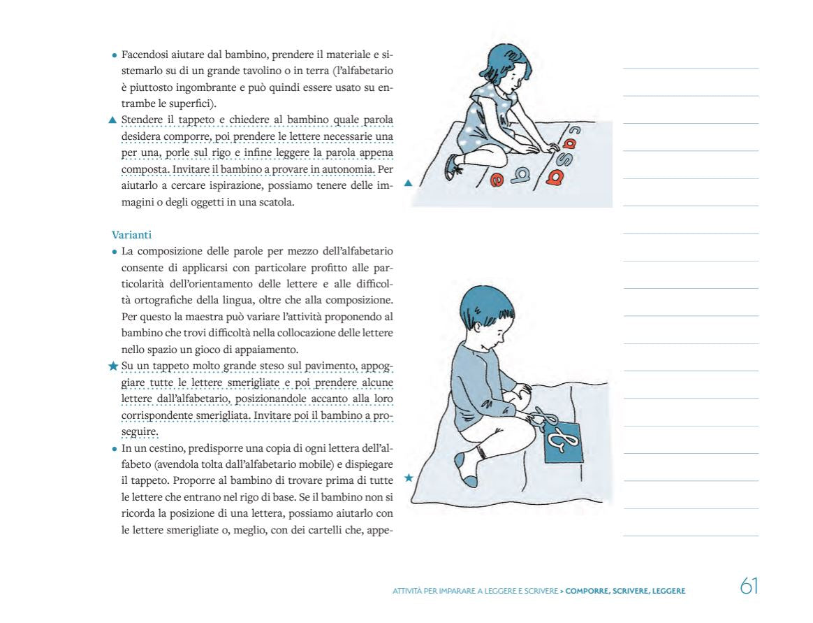 Album didattico Montessori - Attività per imparare a leggere e scrivere