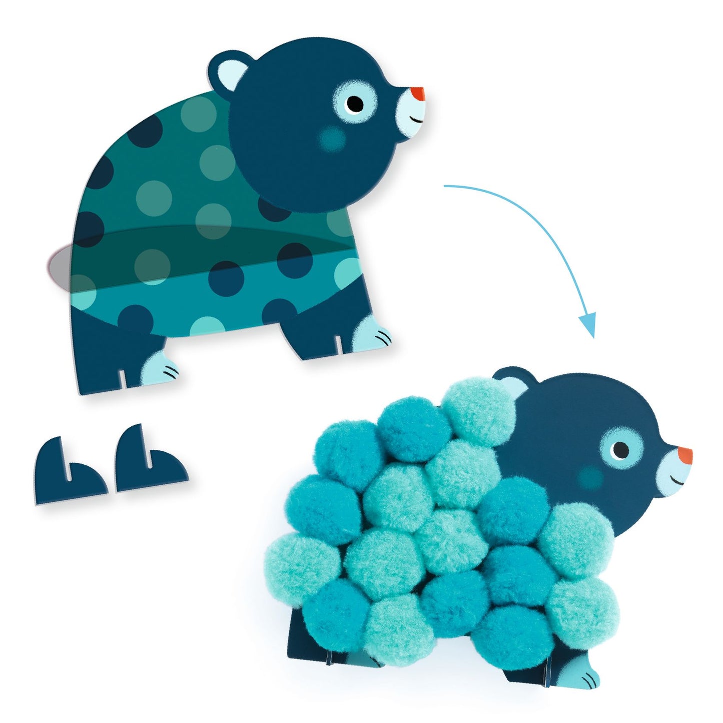 Collage Ponpon - Animaletti - Centroscuola