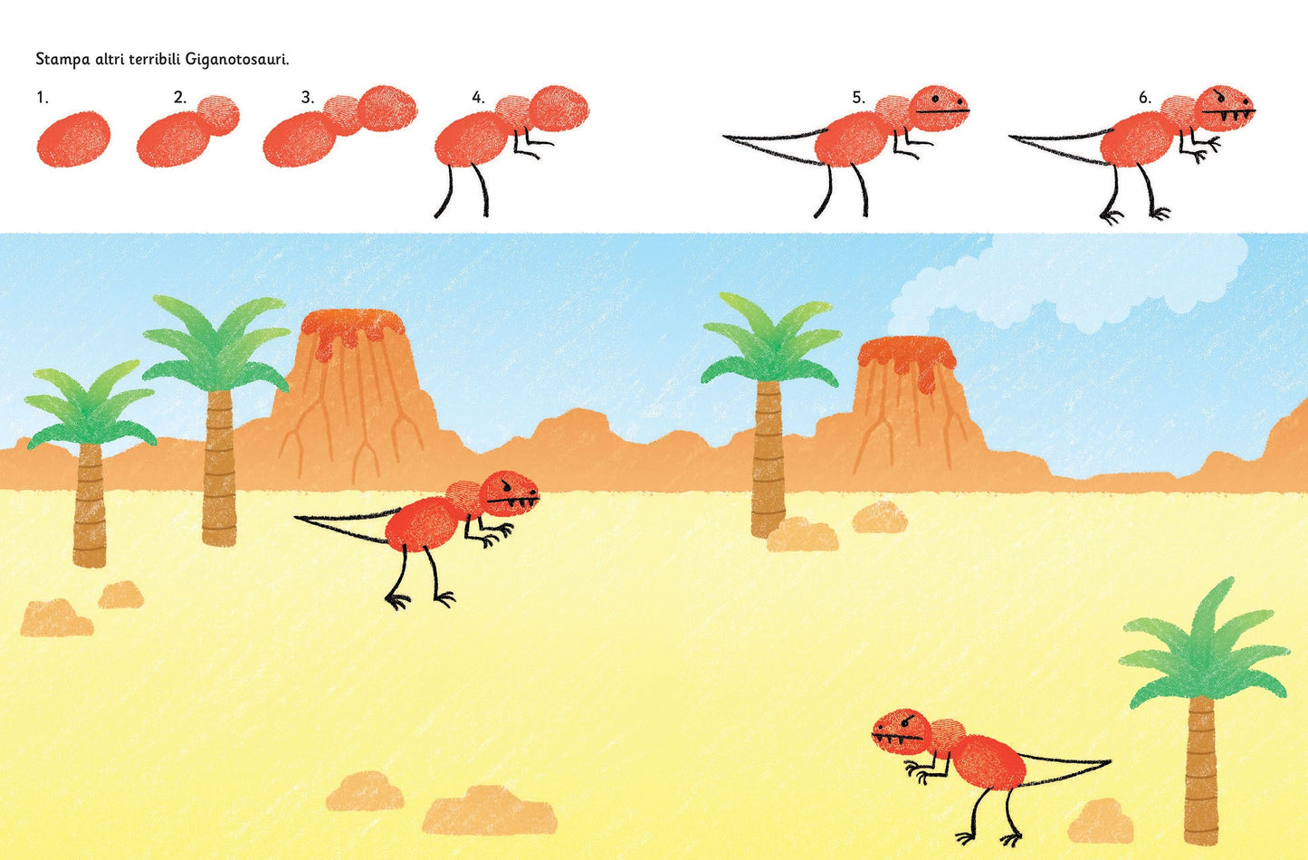 Disegno con le dita - Dinosauri