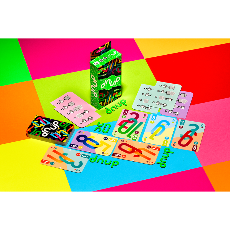 DNUP - retro della confezione con spiegazione delle regole, party game Asmodee