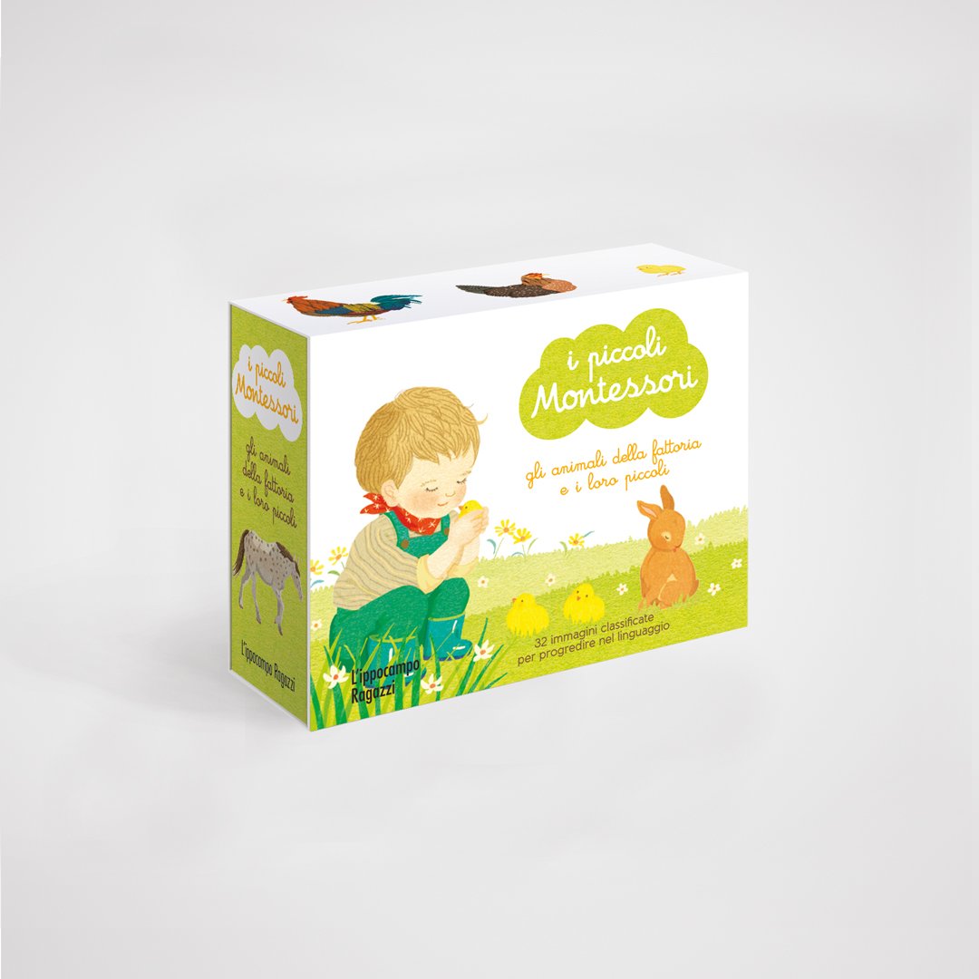 Gli animali della fattoria e i loro piccoli. I piccoli Montessori. Con 32 carte - L'Ippocampo - copertina
