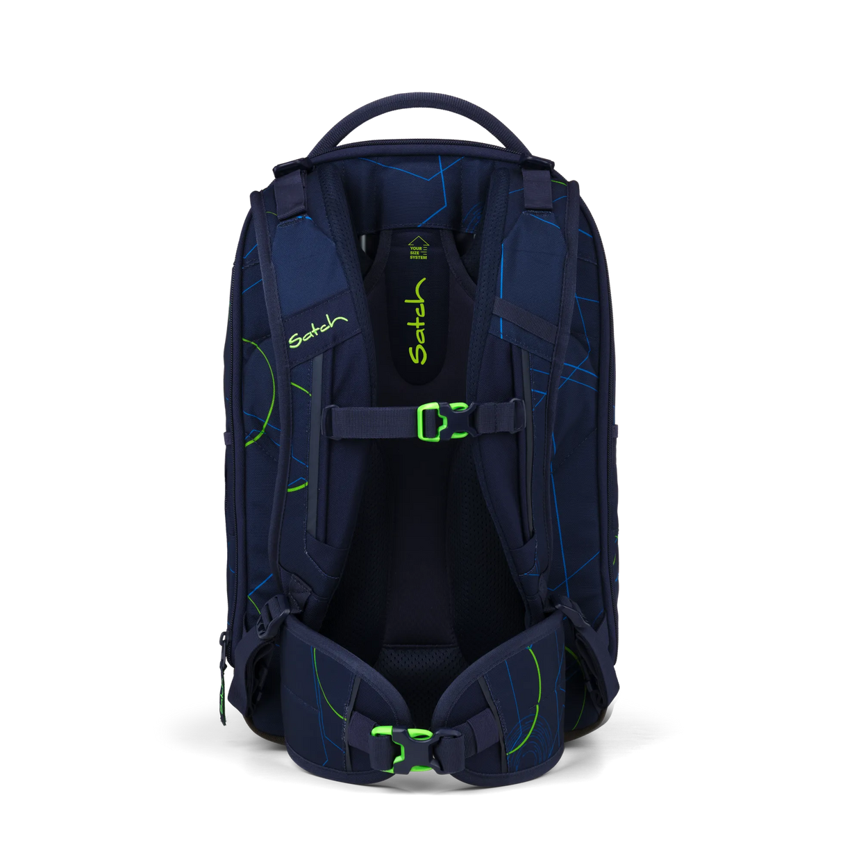Zaino Satch Match Plus Blue Tech - vista posteriore, schienale ergonomico