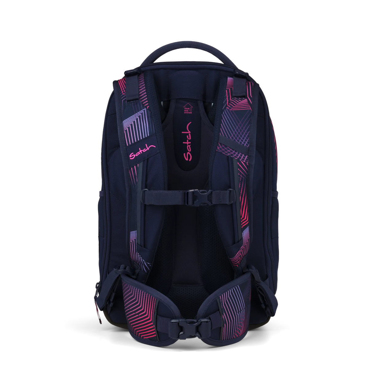 Zaino Satch Match Plus Seismic Pink - vista posteriore, schienale ergonomico