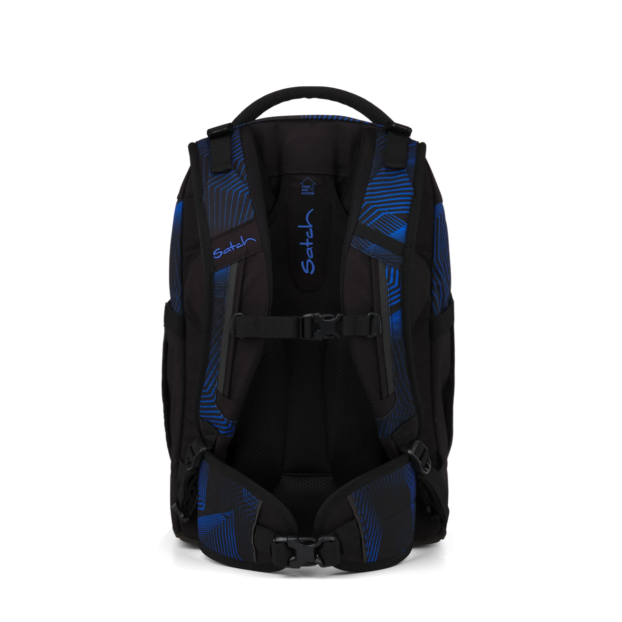 Zaino Satch Pack Seismic Blue - vista posteriore, schienale ergonomico