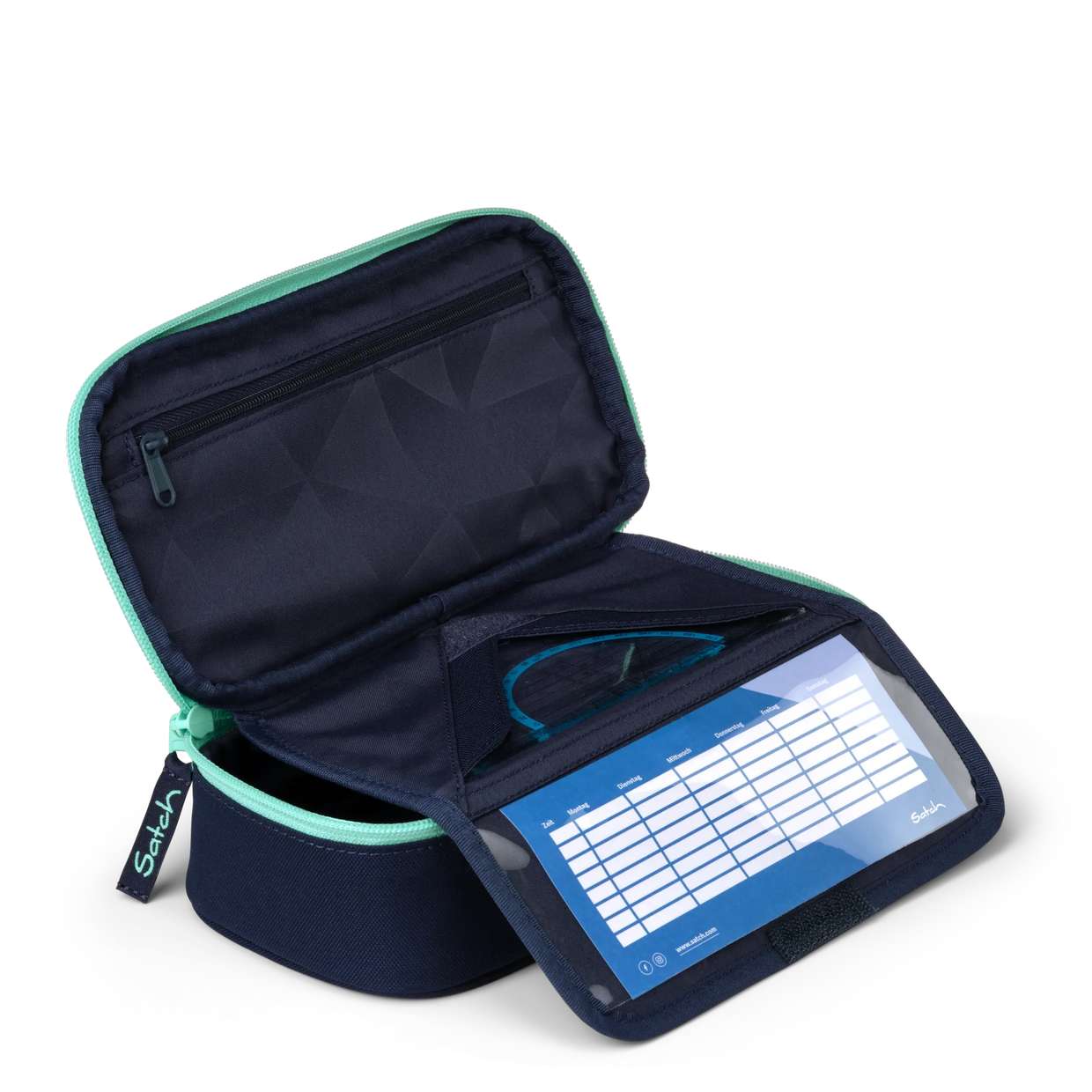 Astuccio Satch Ovale Rigido Ocean Mint - dettaglio organizer