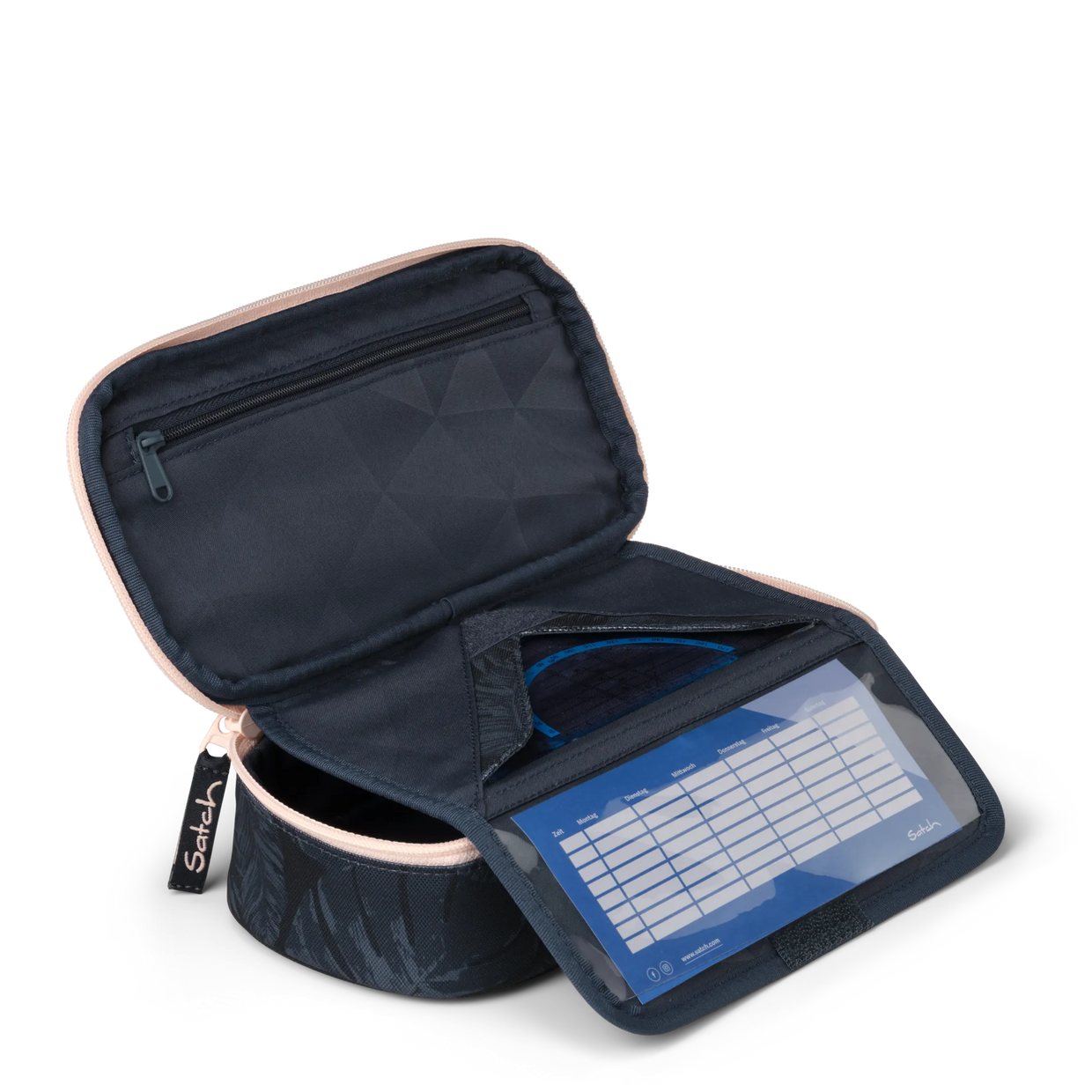 Astuccio Satch Ovale Rigido Midnight Jungle - dettaglio organizer
