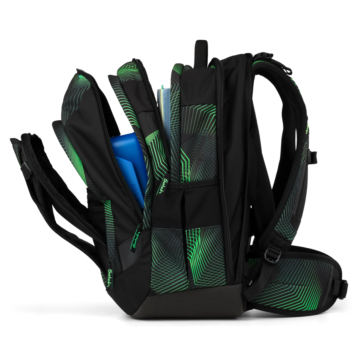 Zaino Satch Match Plus Seismic Green - dettaglio scomparto laptop