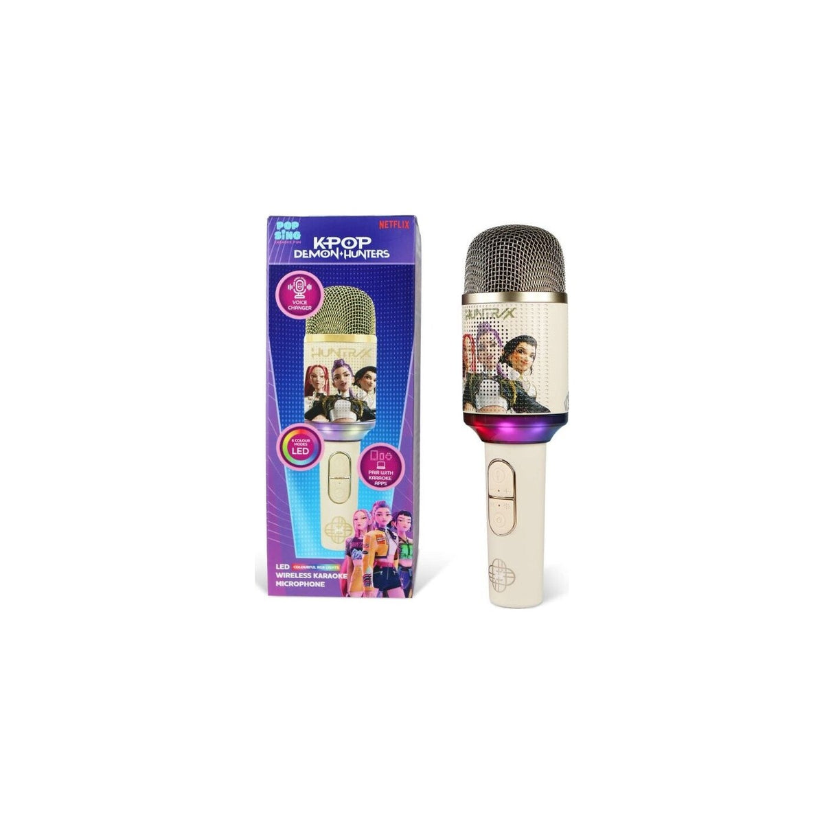 Microfono karaoke KPop Demon Hunters Huntrix PopSing LED oro - OTL Technologies