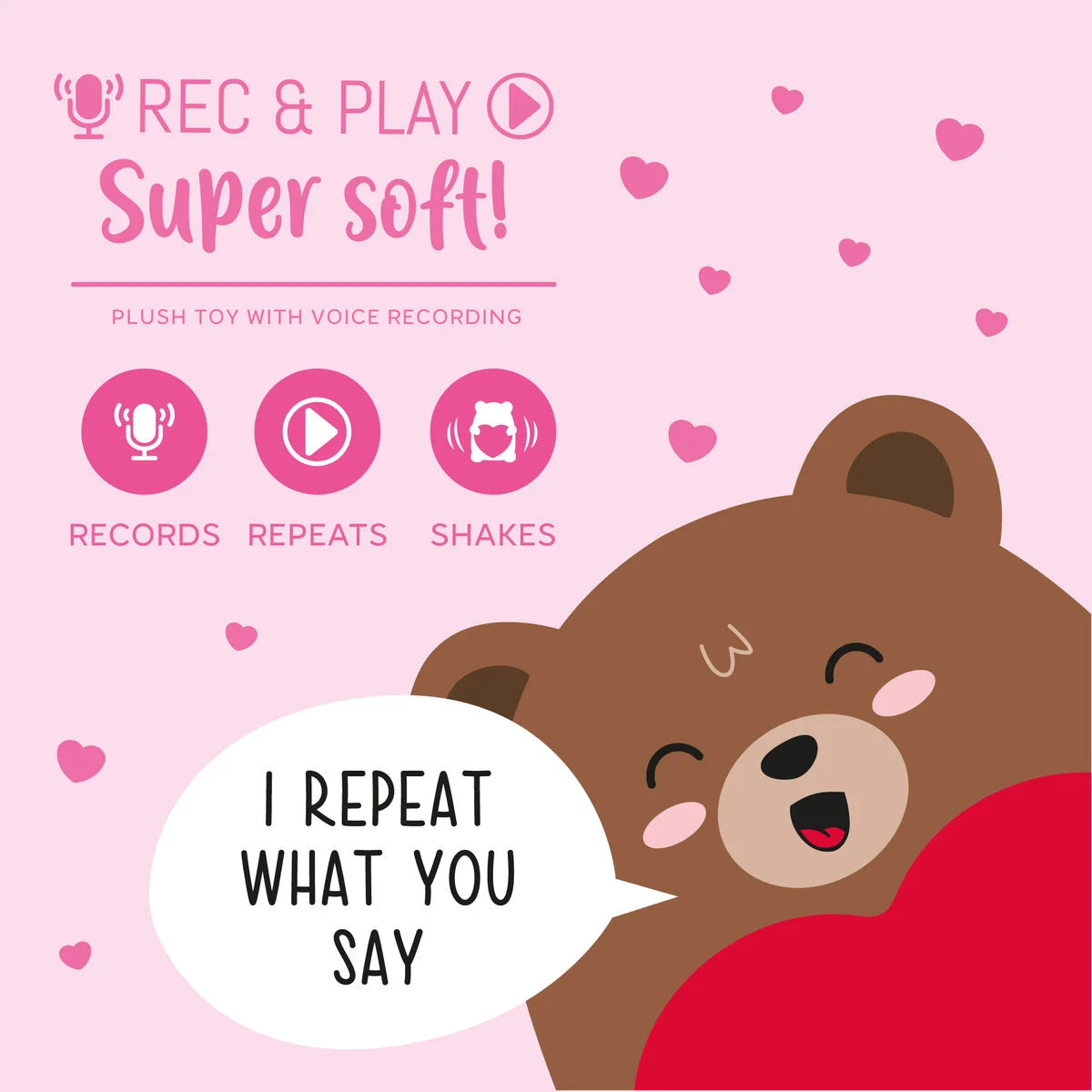 Peluche con registrazione vocale - San Valentino