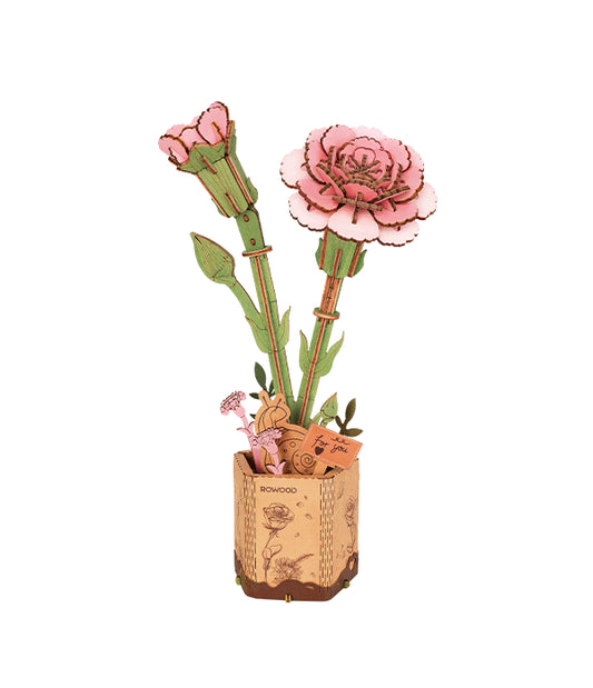 Wooden Flower - Pink Carnation