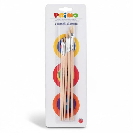 Set 5 pennelli punta piatta misti