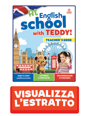 Copertina della guida didattica At English School with Teddy, Tre Sei Scuola, per la scuola dell'infanzia