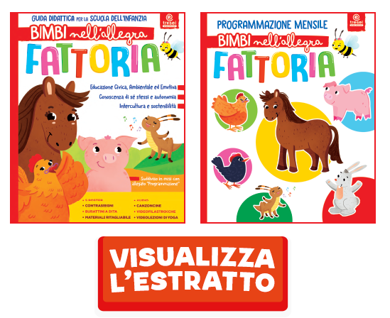 Copertina della Guida Didattica Bimbi nell'allegra fattoria per la scuola dell'infanzia, Tre Sei Scuola
