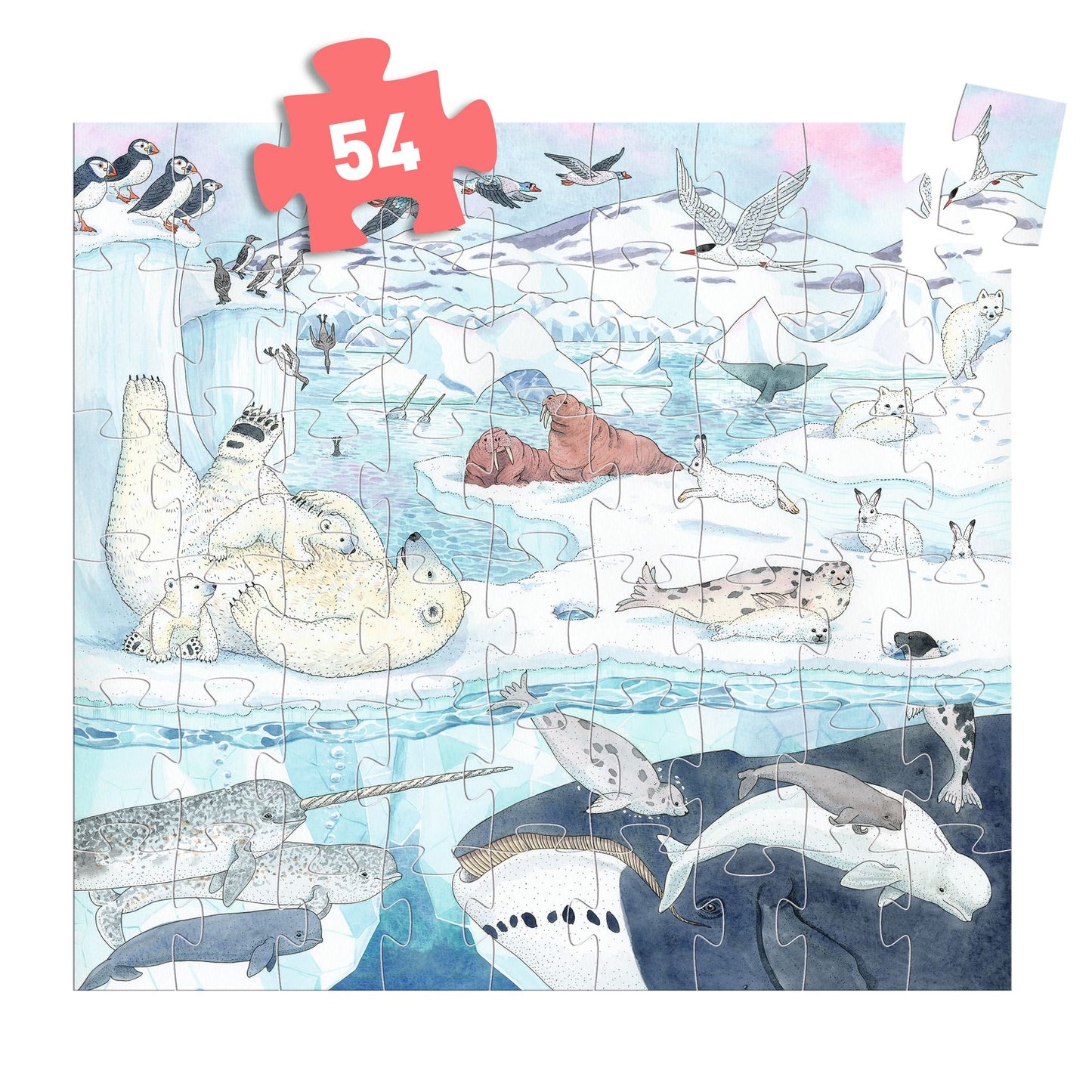 Puzzle Silhouette - Dolcezza polare 54 pezzi - Centroscuola