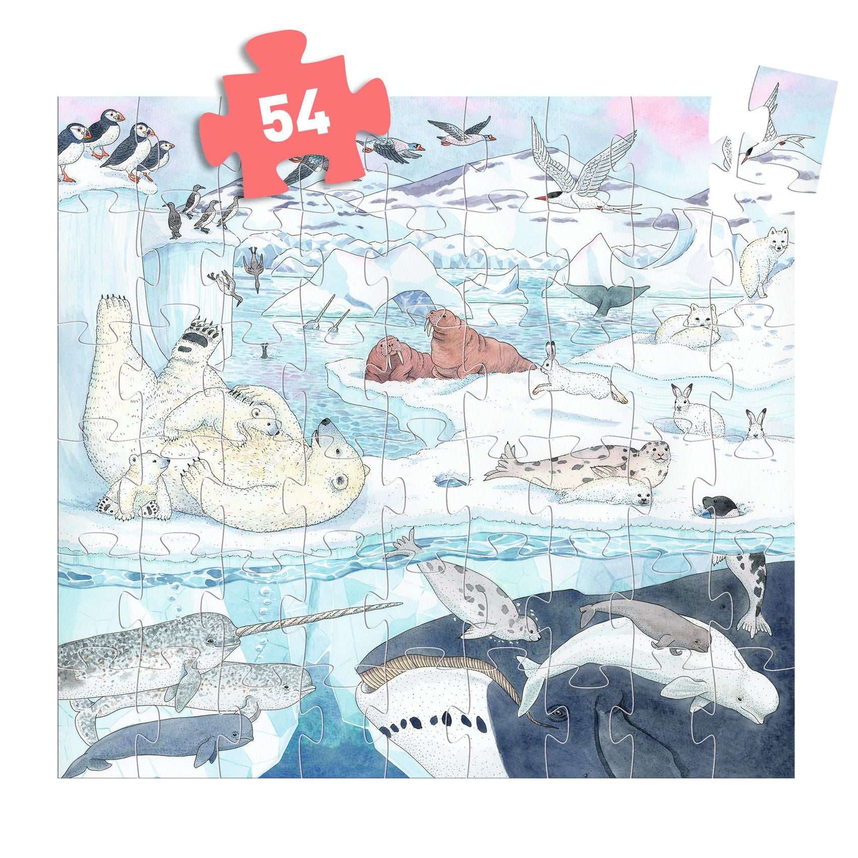 Puzzle Silhouette - Dolcezza polare 54 pezzi - Centroscuola