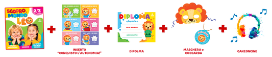 Copertina del quaderno operativo Scopro il mondo con Leo per il nido 2-3 anni, Tre Sei Scuola