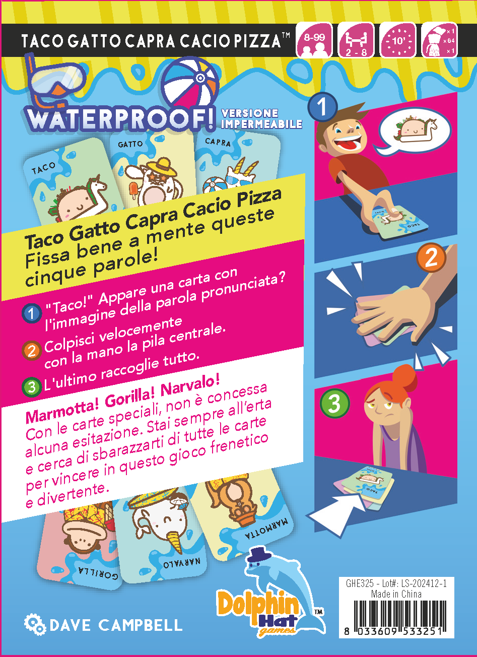 Taco Gatto Capra Cacio Pizza Waterproof - Centroscuola