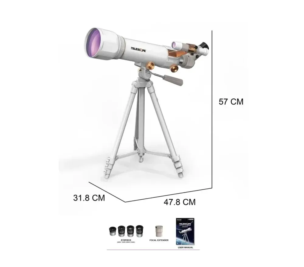 Telescopio bianco con accessori, vista 2, Synapsys