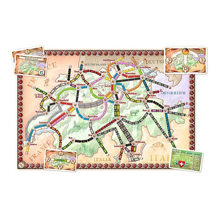 Ticket to Ride India + Switzerland - plancia mappa Svizzera, espansione Asmodee/Days of Wonder
