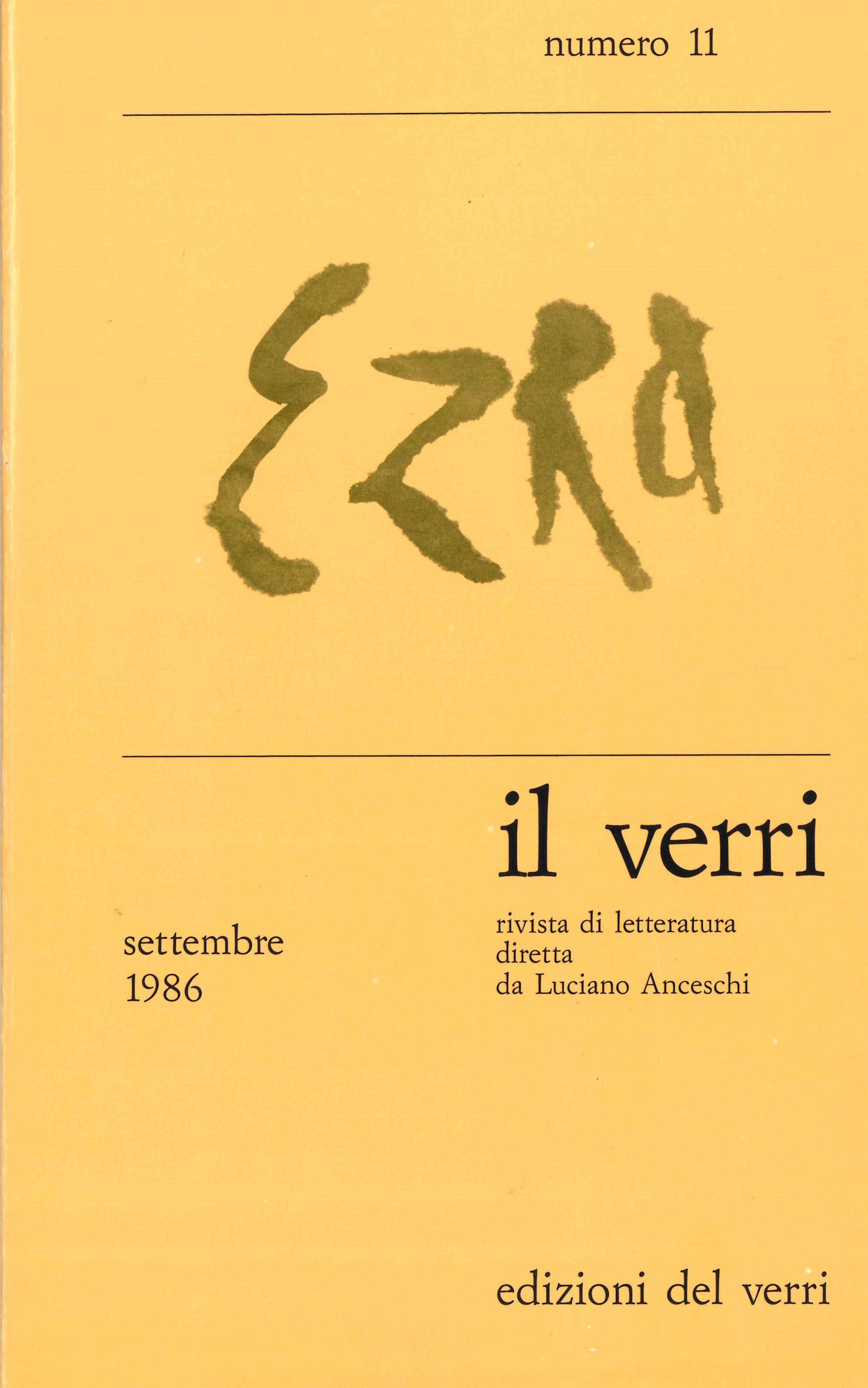 Rivista Il Verri - Settima serie 1986 n 11 - ezra pound