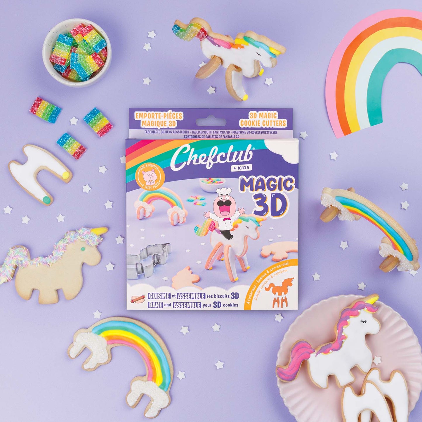 Set biscotti 3D unicorni - Chefclub
