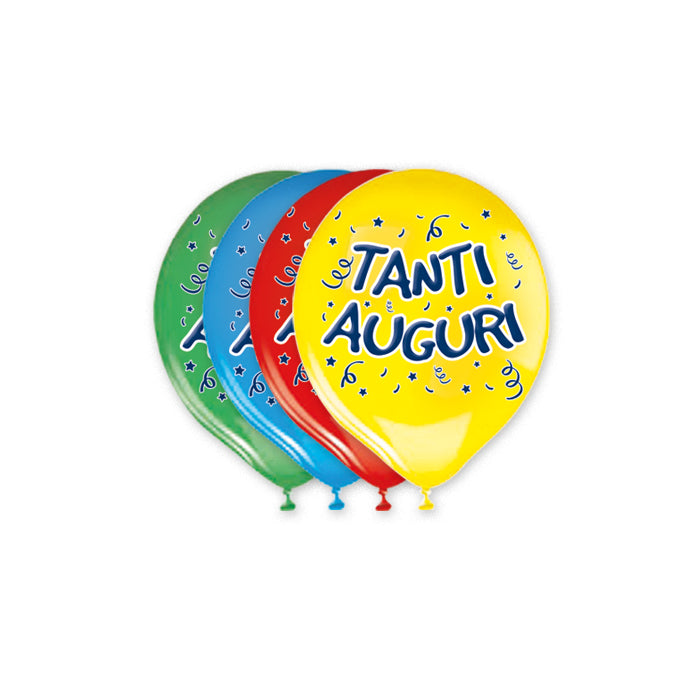 Palloncini 30 cm tanti auguri 20 pz - Centroscuola