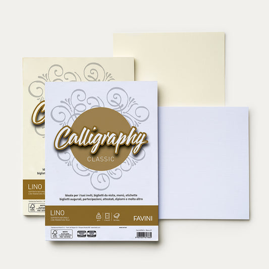 Calligraphy Lino - Bianco 01