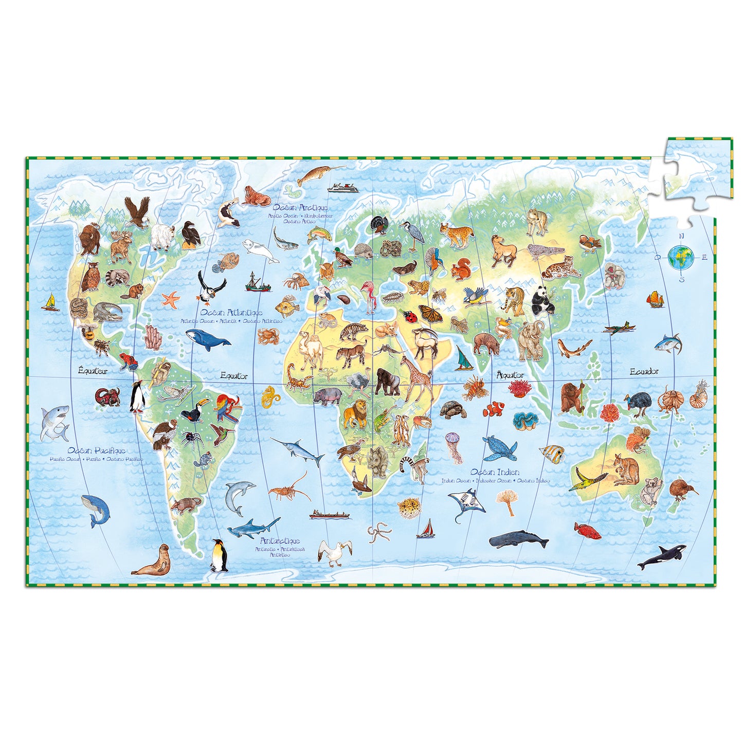Animali del mondo - Puzzle osservazione 100 pezzi