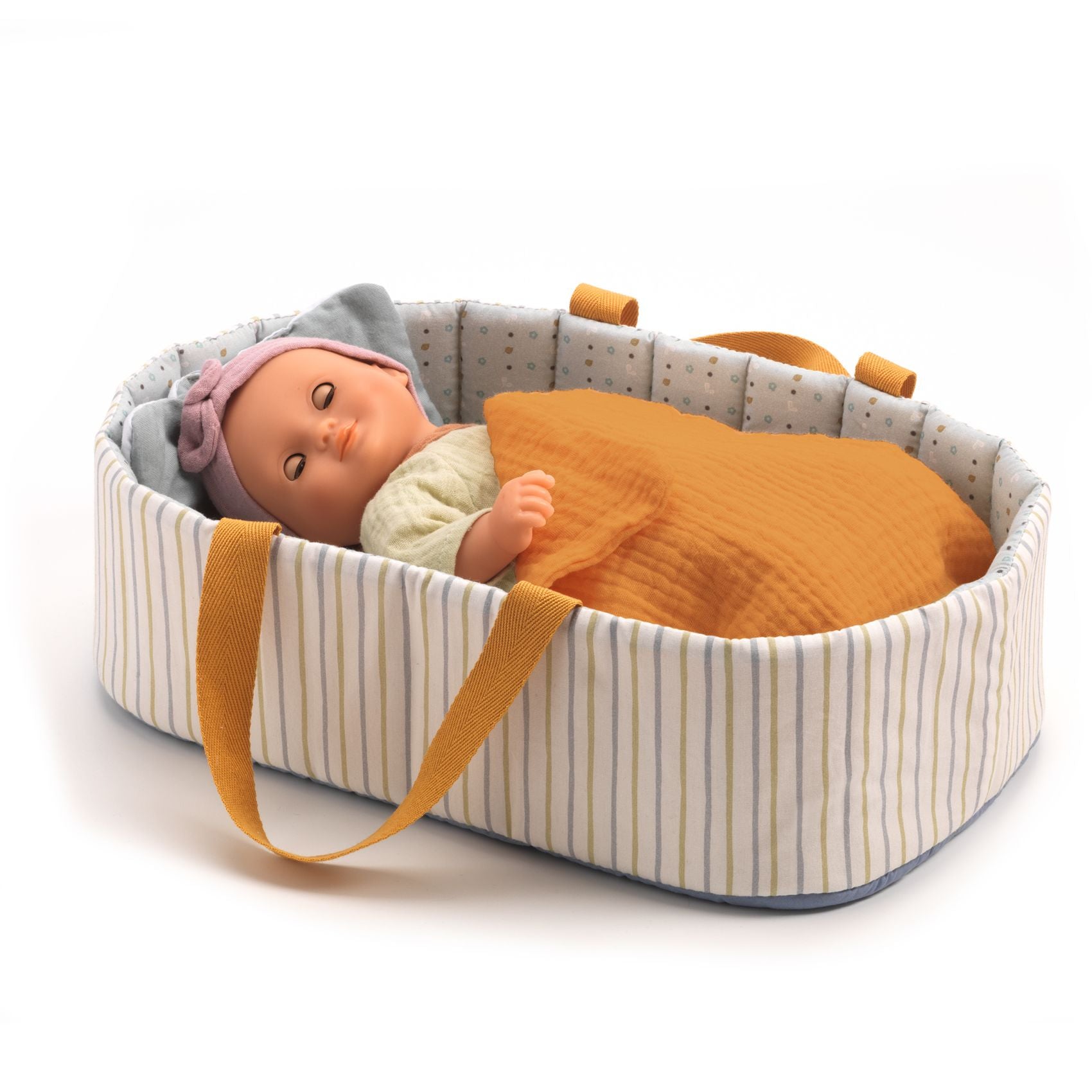 Culla per Bebè in Legno con Materassino in Tessuto – Accessorio gioco bambole Culla per Bebè in Legno con Materassino in Tessuto – Accessorio gioco bambole