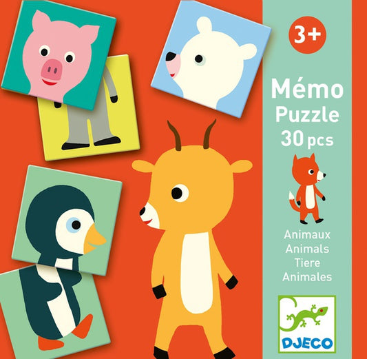 Memo puzzle animali 30 pezzi