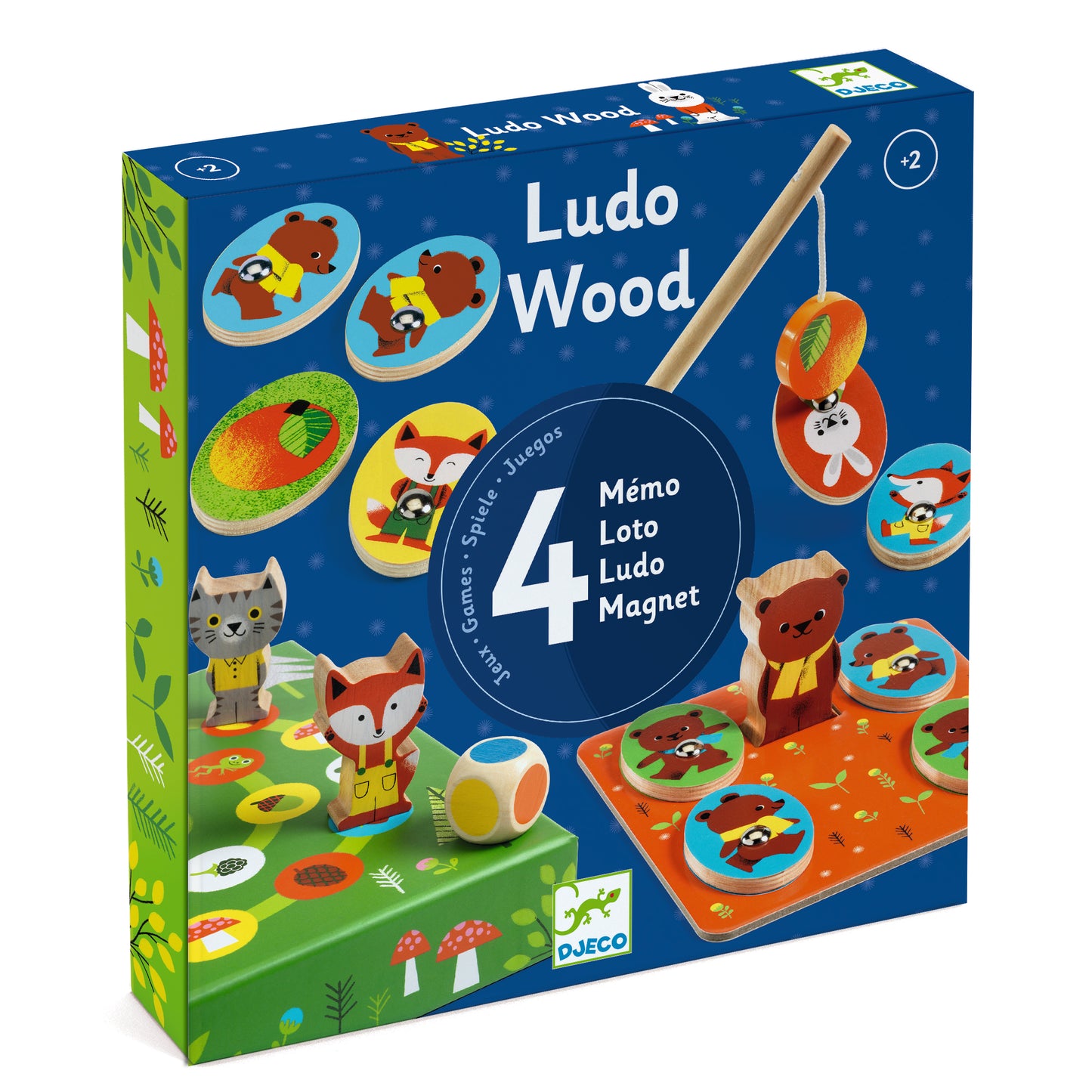 Ludo Wood Djeco quattro giochi in uno