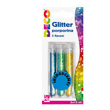 Flaconi glitter iridescenti 3 pz colori assortiti