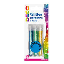 Flaconi glitter iridescenti 3 pz colori assortiti - Centroscuola