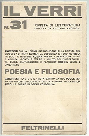 Rivista Il Verri - Quarta serie 1969 n 31