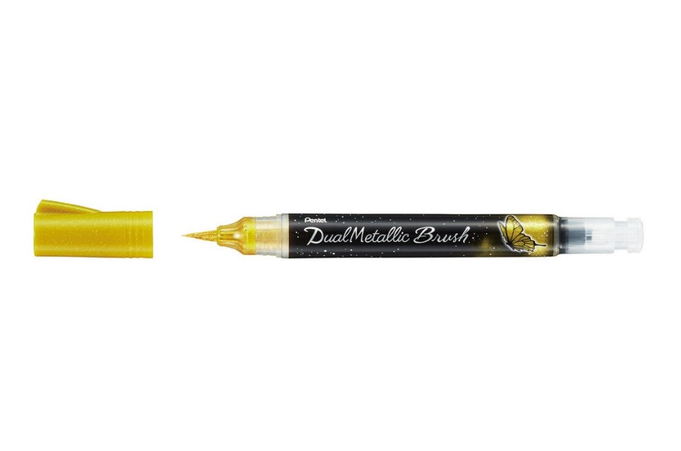 PENTEL Pennarelli ARTS Dual Metallic Brush Pen Gold/Oro -   lo store on line della Cartolibreria Pegasus